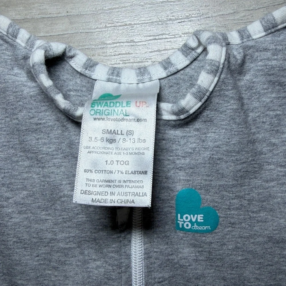 Love to dream Grey Swaddle with Teal Logo